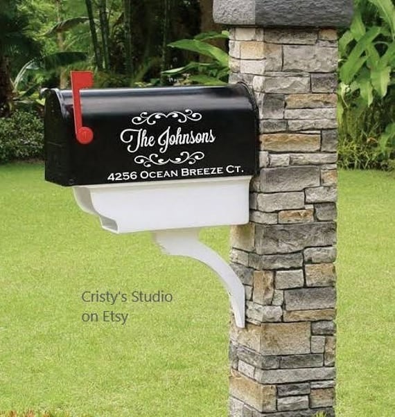 Mail Box Decal Last Name Mailbox Decals for your home