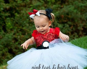Pokeball tutu dress- pokemon costume- pikachu tutu-kisses dress-pokemon dress-pikachu costume-pokemon