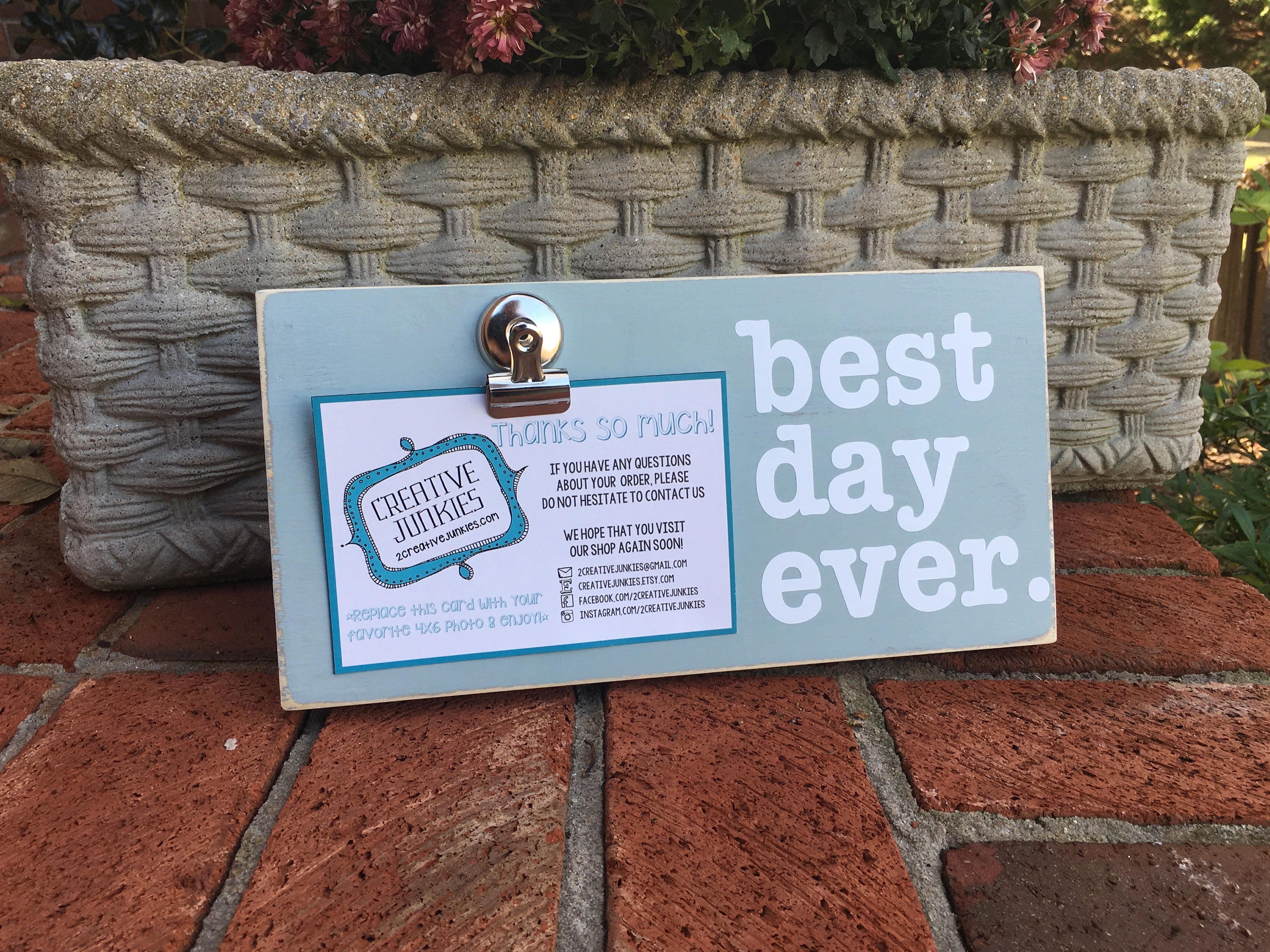 Best Day Ever Photoboard Frame with Bulldog Clip // Picture
