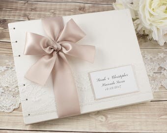 Wedding Guest Book, Instant Photo, Wedding Guestbook, Elegant Guest Book, Guest Book Wedding, Taupe, Guest Sign in Book, MADE TO ORDER