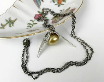 Golden Snitch necklace, Harry Potter necklace, Harry Potter jewelry
