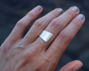 minimalist ring, geometric ring, Sterling silver ring, unusual ring, open ring, modern ring, everyday ring, statement ring, triangle ring