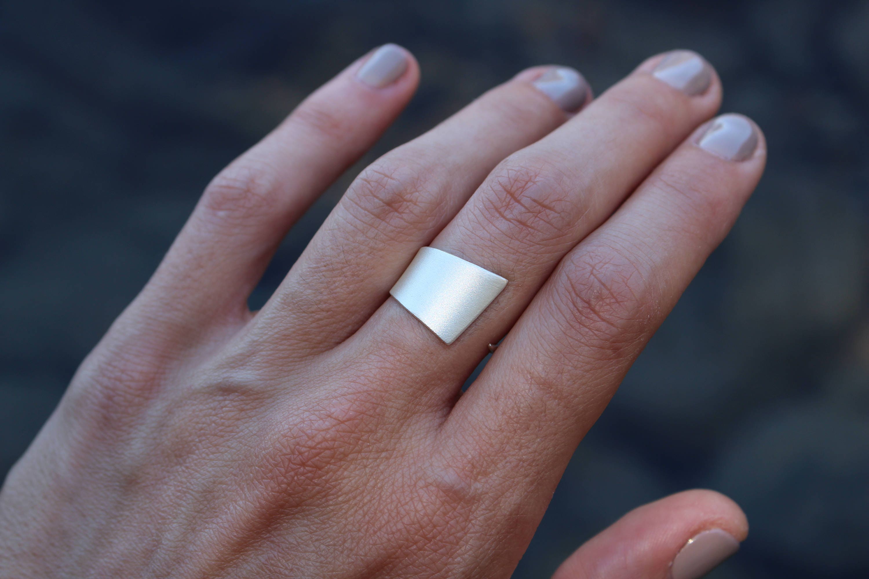 minimalist ring geometric ring Sterling silver ring unusual