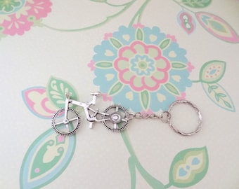 Silver Bicycle Keychain - Ready to Ship