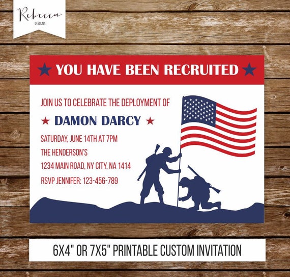Deployment party invitation going away military invitation army ...