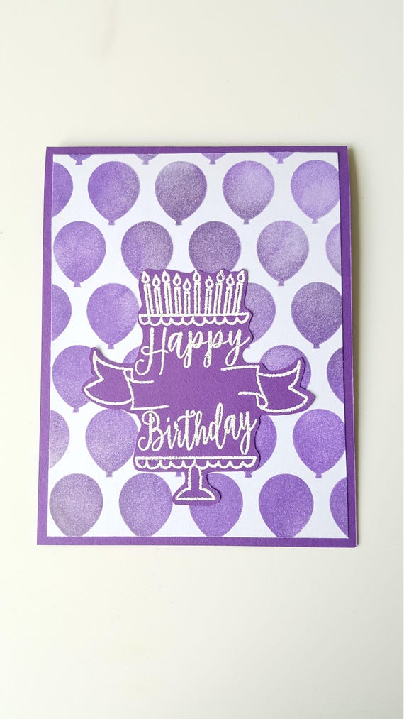 Design Your Own Tone on Tone Birthday Card with Balloons