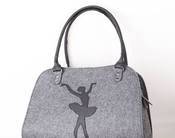 Ballerina bag Ballerina purse Felt bag Shoulder bag Ballet dancer bag Women handbag Fashion lady bag Womens handbag Felt shoulder purse