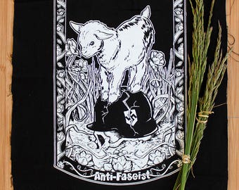 2 Green Antifa Goat Patches