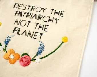 Destroy the patriarchy - feminist tapestry - climate change quotes - hippie wall tapestry - environmental - boho wall tapestry - eco gift