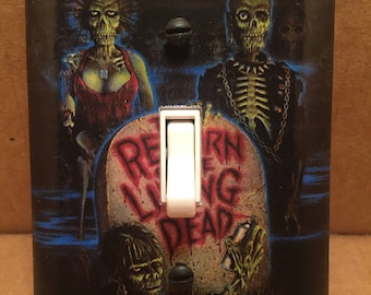 Return of the Living Dead Hand Drawn Movie Poster Light Switch Cover - Handmade - Horror