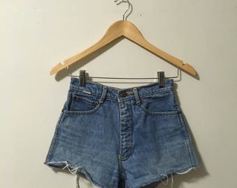 SALE Vtg Ascot denim high waisted cut off shorts size 26