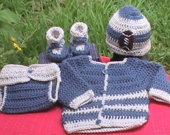 Newborn Boy Photo Outfit.Crochet Coming Home Outfit Boy, Baby Shower Gift,Newborn Boy Photo Prop,Newborn Clothes.Diaper Cover.Football.
