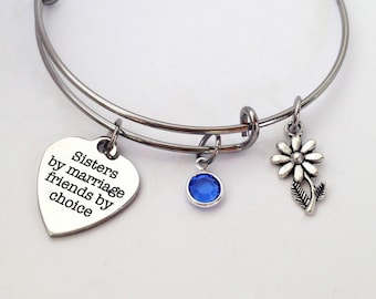 Sister in Law, Sister in Law Gift, Sister in Law Bracelet, Gift for Sister In Law, Sister in Law, Adjustable Bangle Bracelet, In Law Gifts