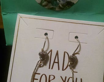 Sodalite Antiqued Sterling Silver Earrings