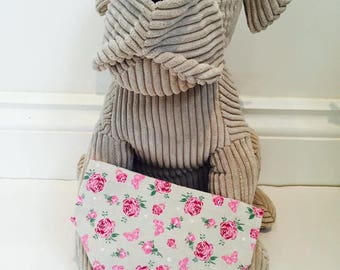 Dog Bandana, Beige and rose bandana, bandana for dogs.