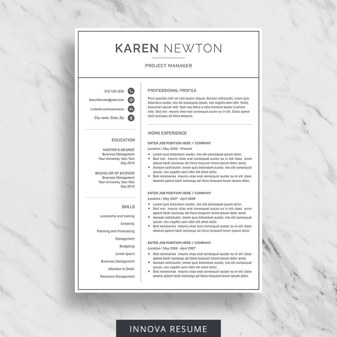 modern resume template for word minimalist resume design 2