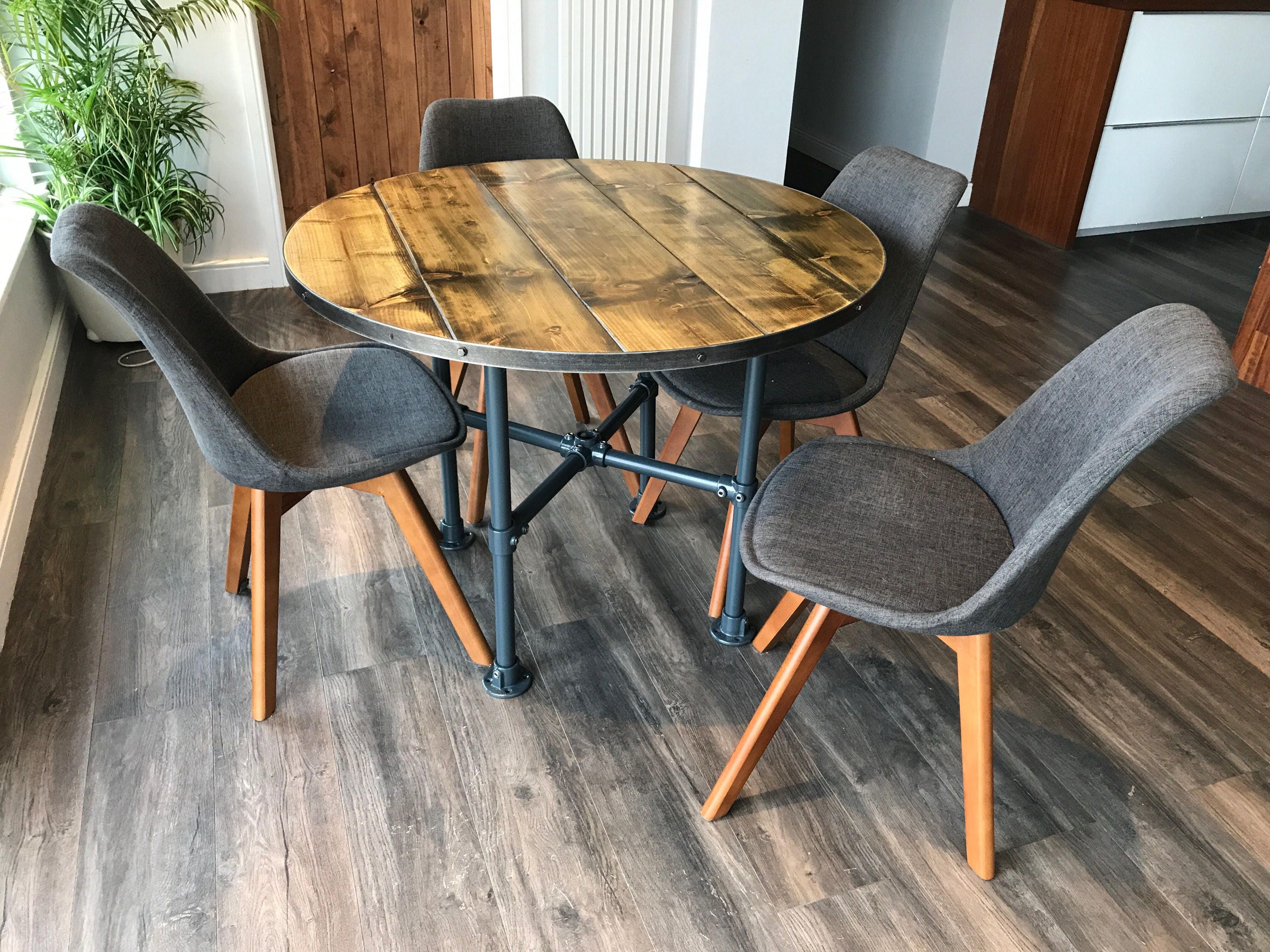 industrial style round kitchen table