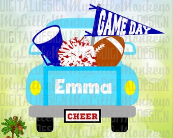 Cheer svg, Cheer Truck svg, Football SVG, Football Truck SVG, Cheerleader svg, Game Day, Commercial Use SVG, Cut File, Clipart dxf, eps, png