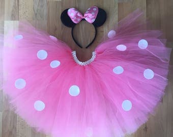 Minnie Mouse Pink Tutu Mouse Ears Costume Halloween costume children and adult sizes