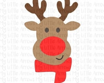 SALE- Reindeer with scarf SVG, DXF, Eps, png Files for Cutting Machines Cameo or Cricut - cute reindeer svg - reindeer boy svg - christmas b