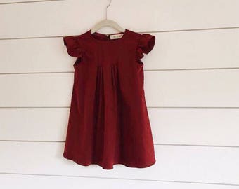 Burgundy baby dress | Etsy