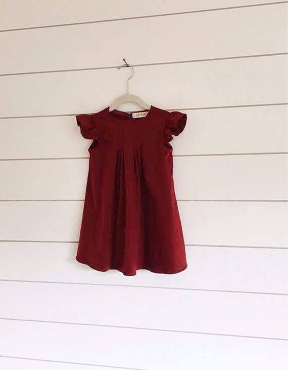 Burgundy dress Burgundy baby dress Burgundy toddler dress