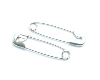 Safety pin studs Sterling silver safety pin studs Medium