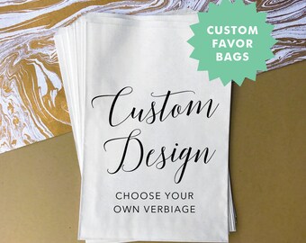CUSTOM FAVOR BAGS / Candy Buffet Bags / Candy Bar Bags / Favor Bags / Personalized Favor Bags / Treat Bags / Donut Bags / Set of 10