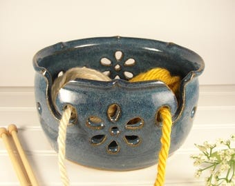 Yarn bowl, Double Yarn bowl, Knitting bowl, Yarn bowl Ceramic, Yarn bowl Crohet, Yarn Holder, Pottery Gift ideas