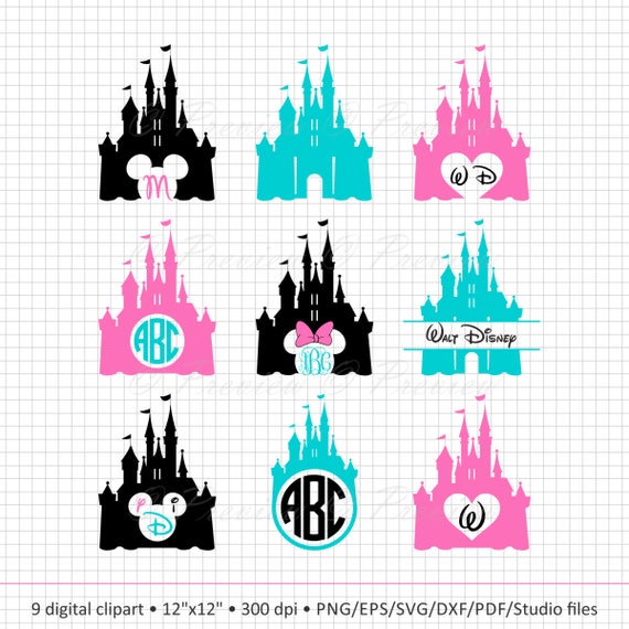 Download Buy 2 Get 1 Free Digital Clipart Disney Castle Monogram