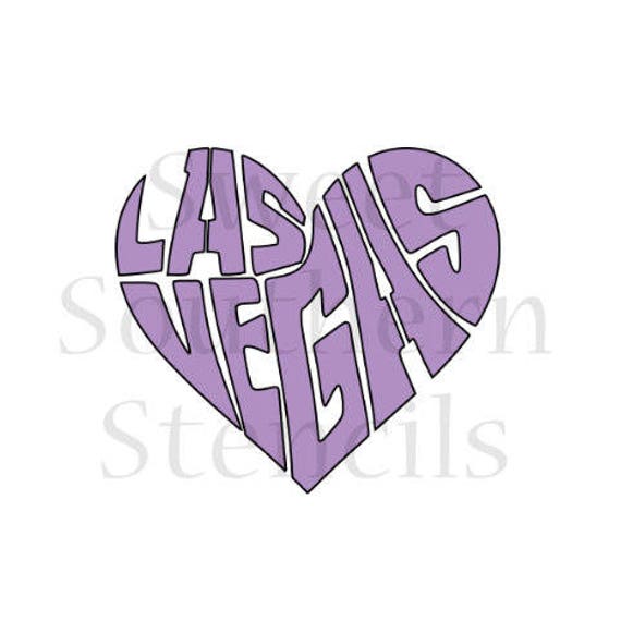 Las Vegas Heart Cookie Stencil