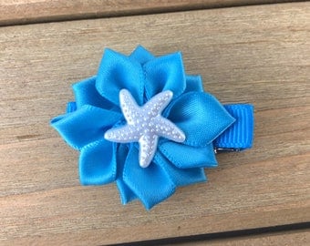 Starfish hair clip, Turquoise Hair Clip, hair clips for girls, beach hair clips, girls hair clips, starfish Alligator Clip, starfish clip