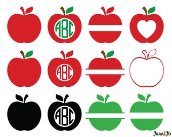 Apple Svg,Teacher Svg,Teacher Monogram Svg,School Svg,Split Apple Svg,Apple Cricut Cut File,Split Svg,Apple svg vector,Split Svg,Apple Vinyl