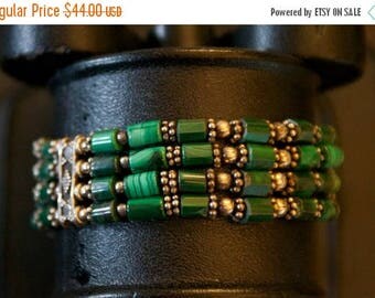 ON SALE One of a Kind Malachite Silver Bracelet