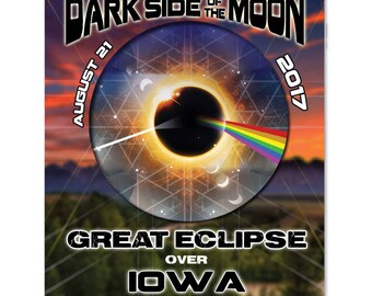 EC027 - Iowa - Dark Side of the Moon Total Solar Eclipse 2017 Sticker (or MAGNET)
