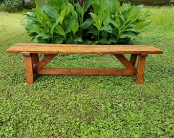 Farmhouse Rustic Wood Bench