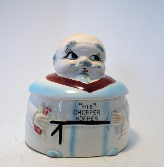 Vintage His and Her Chopper Hopper False Teeth Holder Denture