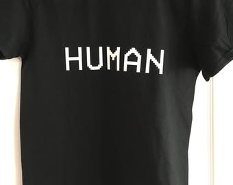 Human - T-Shirt Punk Unisex Graphic Tee S M L XL Style Anarchy Shirt Design Teen Grunge Life Death