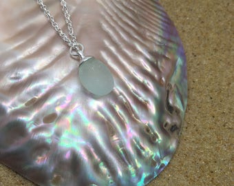 Mermaid's tears ~ sweet sea glass necklace. Beach glass pendant