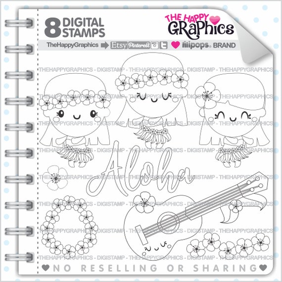 Summer Stamps Commercial Use Digi Stamp Digital Image Hawaii