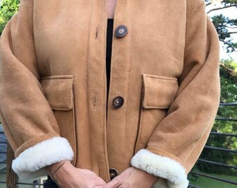 Vintage sheepskin coat/Overland co/Small