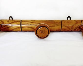 Vintage French Three Knob Faux Bamboo Coat Rack, Bambou, Wall Mounted, Porte Manteau Mural, French Country, Bathroom, Bedroom, Entryway