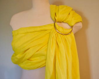 Yellow Linen Ring Sling - Baby Carrier - Ring Sling - Baby Sling - Linen Ring Sling - 100% Linen Ring Sling - Newborn Essentials - Canadian