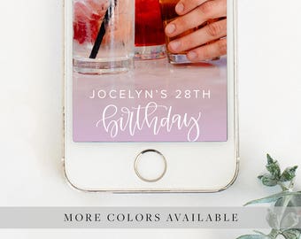 Birthday Personalized Handwritten Calligraphy Snapchat Geofilter for Party, Night Out, or Special Occasion