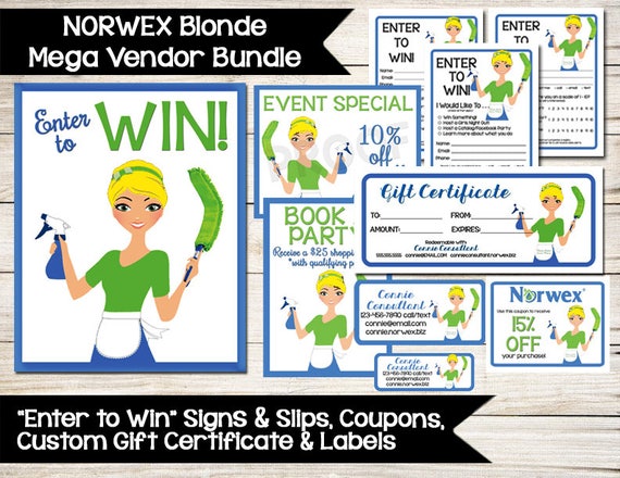NORWEX Sign Enter to Win Raffle Ticket Drawing Slip