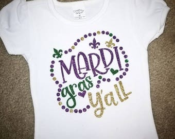 mardi gras beads shirt