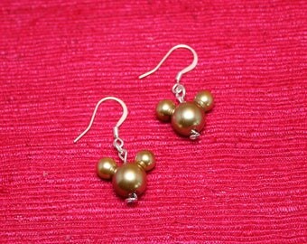 Faux Pearl Mickey Mouse Earrings