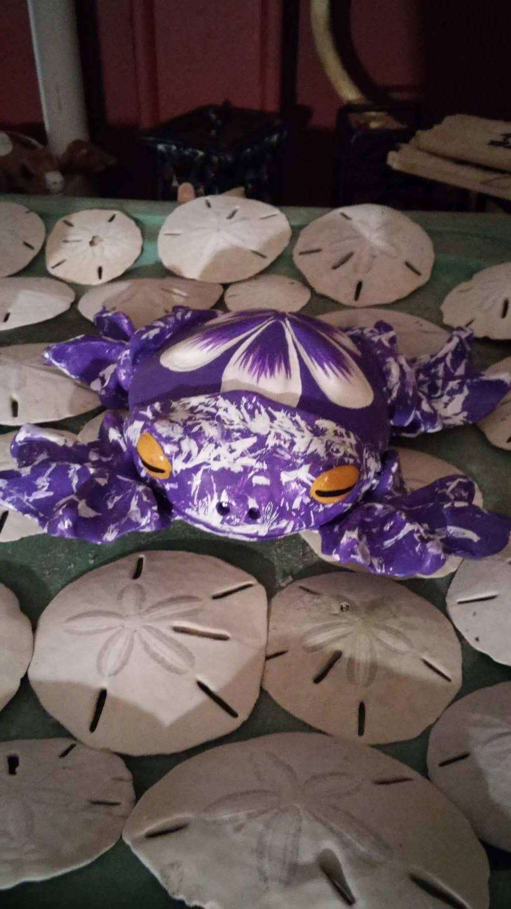 Sea frog, hand made from sea shells, one of a kind, unique gifts.....