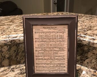 Framed Hymn Hymnal Frame Shabby Chic Frame
