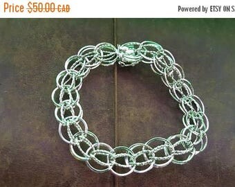 ON SALE Vintage Sterling Silver Charm Bracelet Base